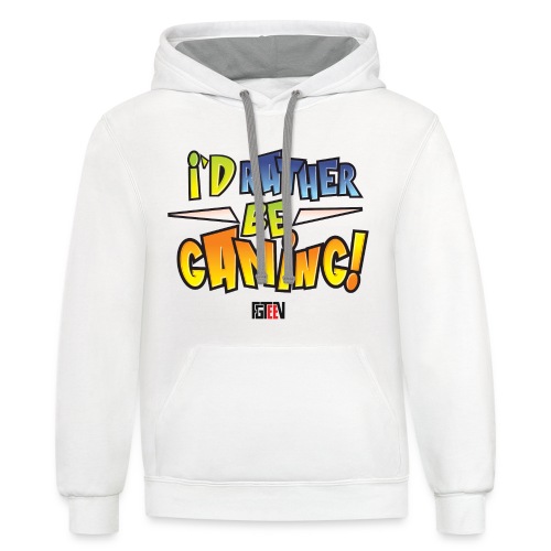 I'd Rather Be Gaming - Unisex Contrast Hoodie