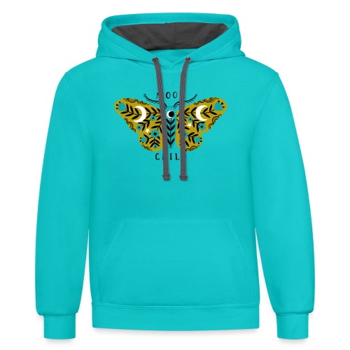 A Mystical Little Moth for your Moon Child - Unisex Contrast Hoodie
