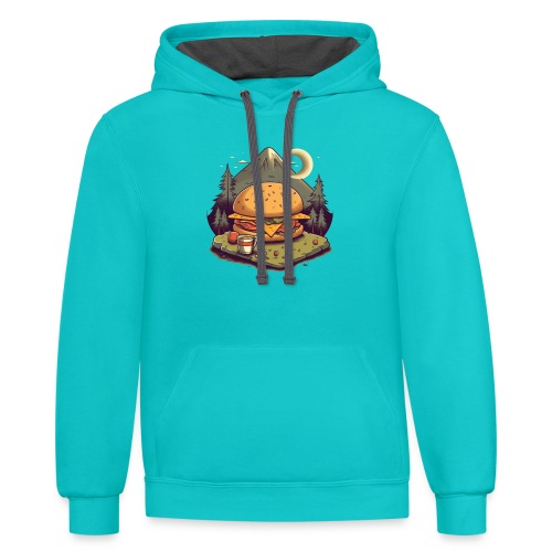 Cheeseburger Campout - Unisex Contrast Hoodie