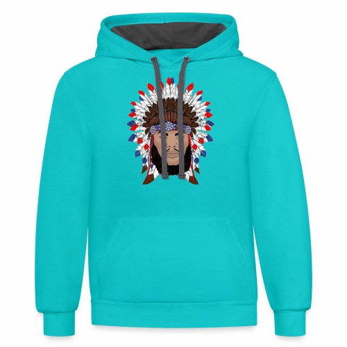 Dane Calloway American Indian Logo - Unisex Contrast Hoodie