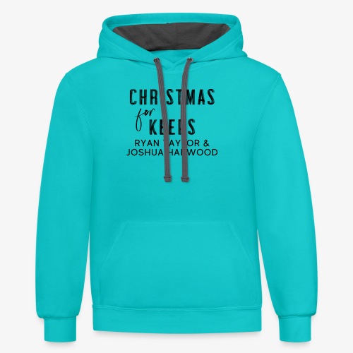Christmas for Keeps Title Block - Black Font - Unisex Contrast Hoodie