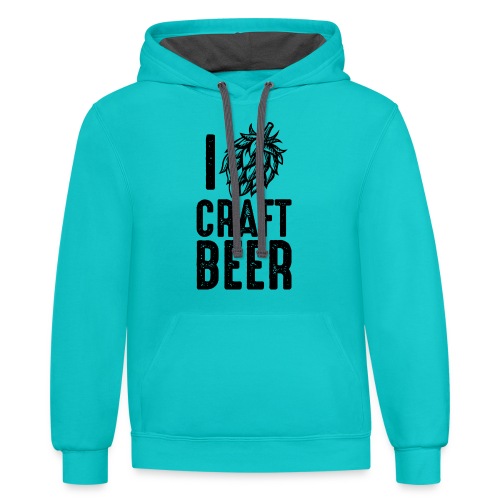 I Hop Craft Beer - Unisex Contrast Hoodie