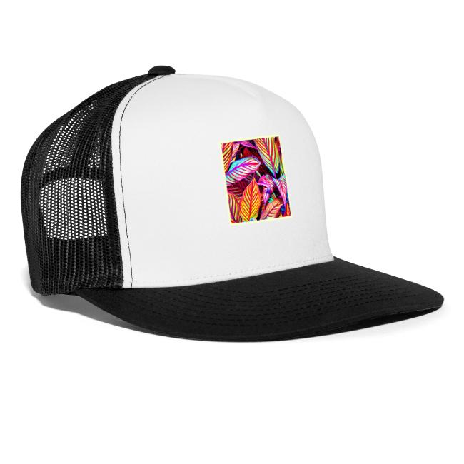 Striped Neon Leaves Design