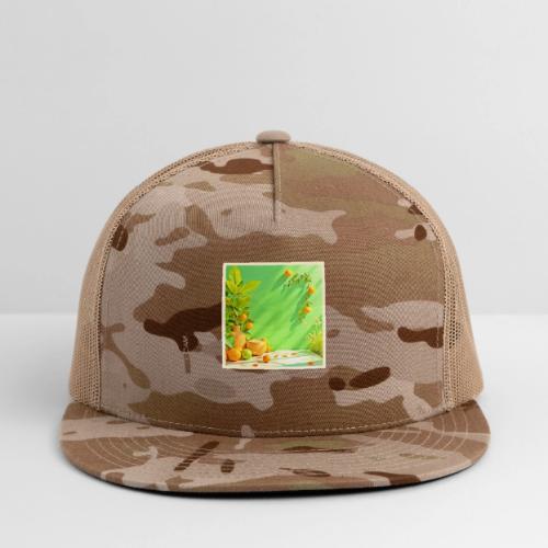 Vibrant Orange Green Still Life Design - Trucker Hat