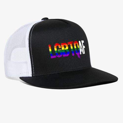 LGBTQ AF LGBTQ as Fuck Rainbow Pride Flag - Trucker Cap