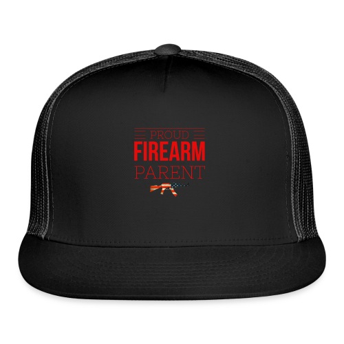 Proud Firearm Parent, Red Logo - Trucker Cap