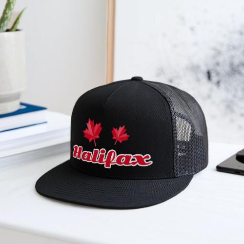Halifax with two red maple leaves - Trucker Hat