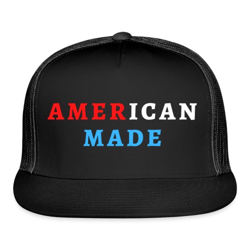 AMERICAN MADE (Read, White and Blue) - Trucker Cap