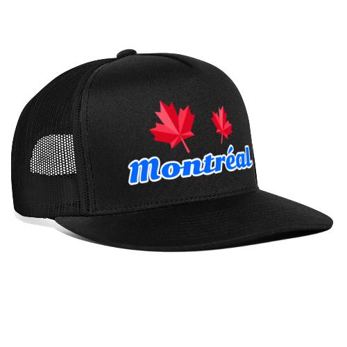 Montréal with two red maple leaves - Trucker Hat