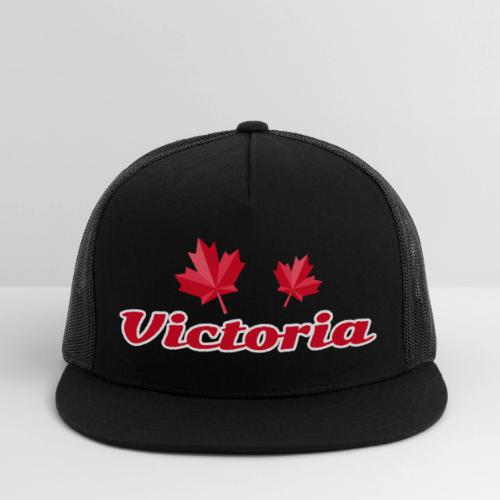 Victoria with two red maple leaves - Trucker Hat