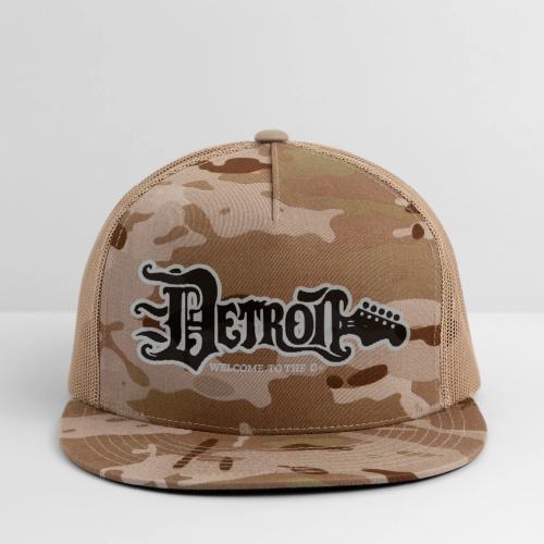 DETROIT GUITAR WTTD BLK SLR REG FONT - Trucker Hat