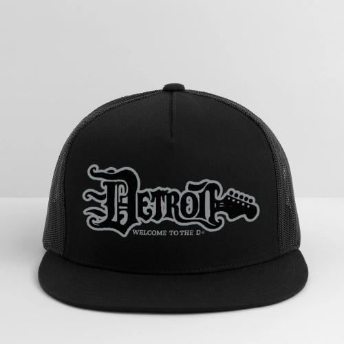 DETROIT GUITAR WTTD BLK SLR REG FONT - Trucker Hat