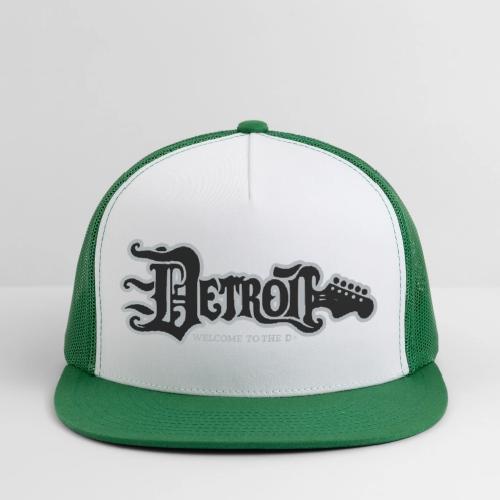 DETROIT GUITAR WTTD BLK SLR REG FONT - Trucker Hat