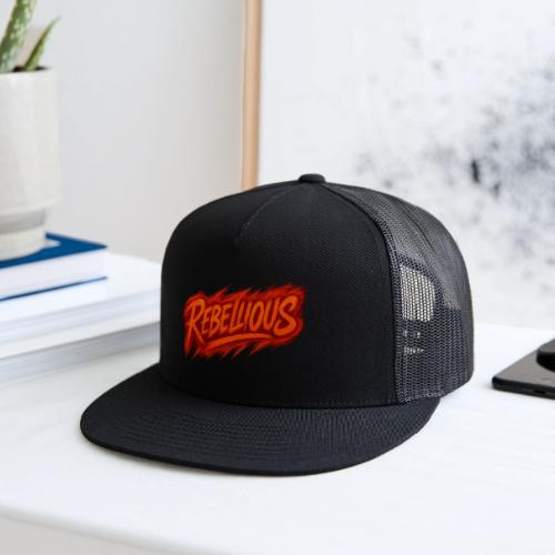 Rebellious Graffiti Neon Orange Streetwear T-Shirt - Trucker Hat
