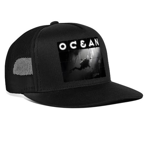 Ocean: Monochrome descent of a scuba diver - Trucker Hat