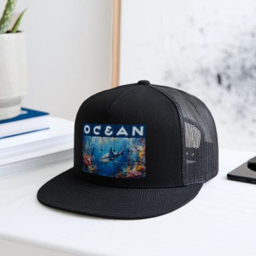 Ocean: Synthwave Shark - Trucker Hat
