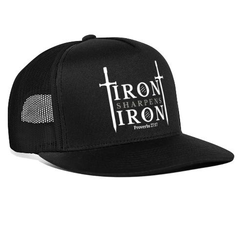 Iron Sharpens Iron - Proverbs 27:17 (White & Grey) - Trucker Hat