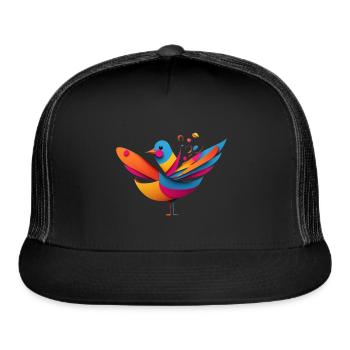paper bird - Trucker Hat - black/black - Front