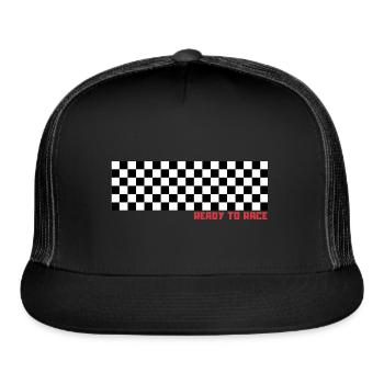 Ready to Race – Bold Racing Spirit Design - Trucker Hat - black/black - Front