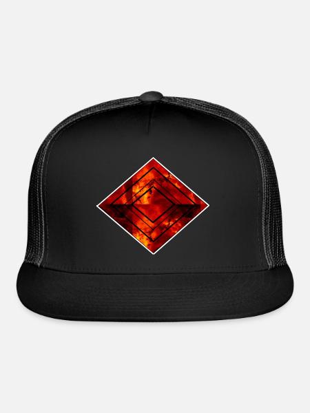 Lozenge on fire - Trucker Hat - black/black