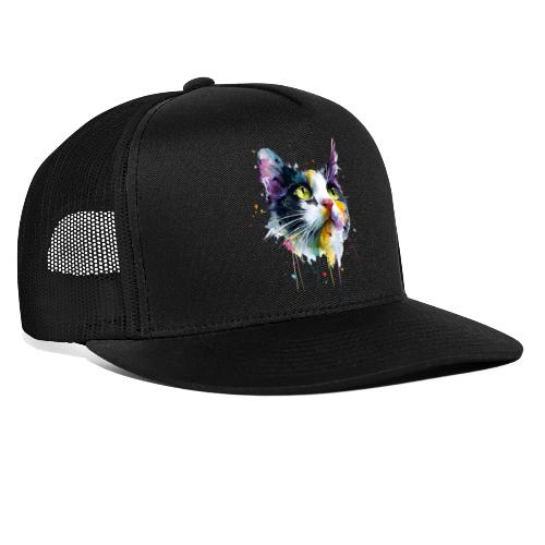 Cat: Painted Purr Expression - Trucker Hat