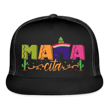 Matching 1st birthday Fiesta Party, Mexican Fiesta - Trucker Hat - black/black - Front
