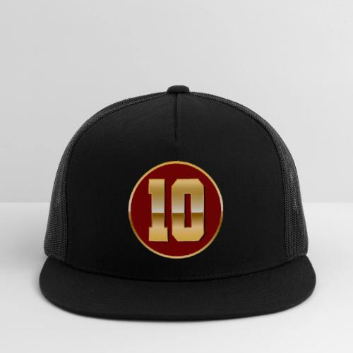Number 10 in Gold Varsity Font - Trucker Hat
