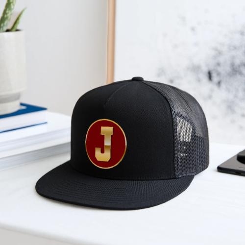 Letter J – Capital Varsity Alphabet Monogram - Trucker Hat