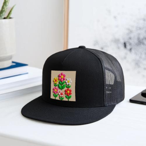 3D Flowers and Butterflies in Amber, Floral Design - Trucker Hat