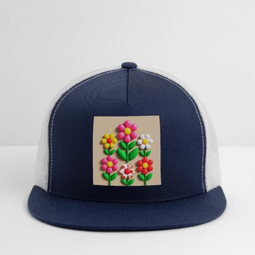 3D Flowers and Butterflies in Amber, Floral Design - Trucker Hat