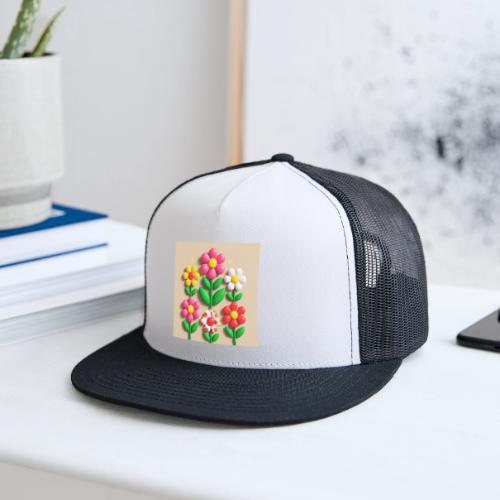 3D Flowers and Butterflies in Amber, Floral Design - Trucker Hat