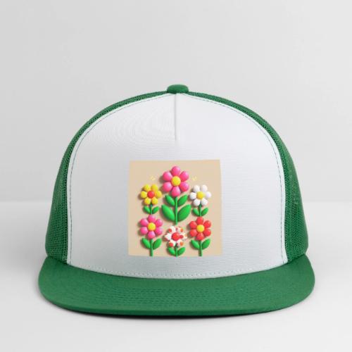 3D Flowers and Butterflies in Amber, Floral Design - Trucker Hat