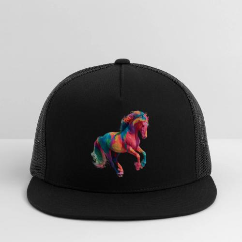 Colorful Paint Splatter Horse Art - Trucker Hat