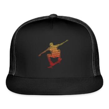 Skater Skateboarder Skateboard Skateboarding - Trucker Hat - black/black - Front