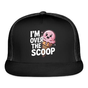 I’m Over the Scoop Kawaii Ice Cream Cone - Trucker Hat - black/black - Front
