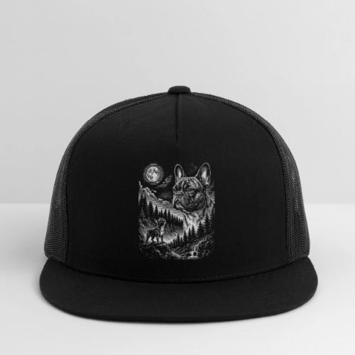 Vintage French Bulldog Moon Howling Tee - Trucker Hat