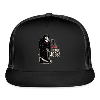 Bored JOB - Trucker Hat - black/black - Front