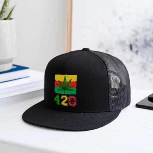 Farcical 420 Herb Flag Weed Marijuana Design - Trucker Hat
