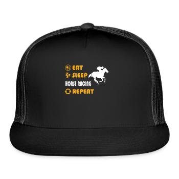 Horse Racing - gift for men and women - Trucker Hat - black/black - Front