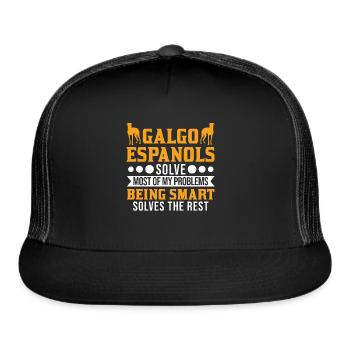 Galgo Espanol Gift Spanish Greyhound - Trucker Hat - black/black - Front