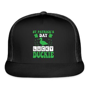 St. Patrick's day lucky duckie - Trucker Hat - black/black - Front