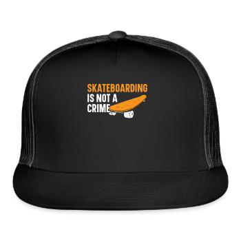 Skateboard Lover Skater Skateboarding Skateboarder - Trucker Hat - black/black - Front