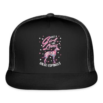 Galgo Espanol Girl Spanish Greyhound - Trucker Hat - black/black - Front