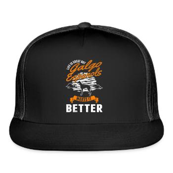 Galgo Espanol Spanish Greyhound - Trucker Hat - black/black - Front