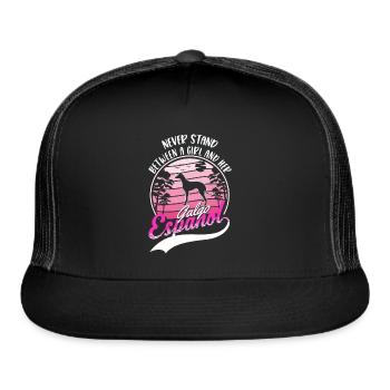 Galgo Espanol Girl Spanish Greyhound - Trucker Hat - black/black - Front