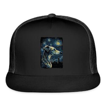 Galgo Espanol Starry Night - Trucker Hat - black/black - Front
