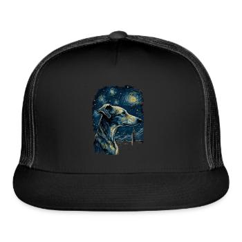 Galgo Espanol Starry Night - Trucker Hat - black/black - Front