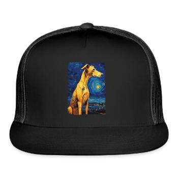 Galgo Espanol Starry Night - Trucker Hat - black/black - Front