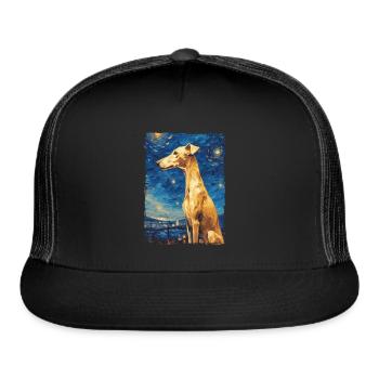 Galgo Espanol Starry Night - Trucker Hat - black/black - Front