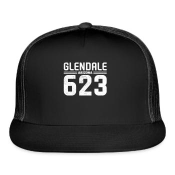Glendale Arizona AZ 623 Vintage - Trucker Hat - black/black - Front